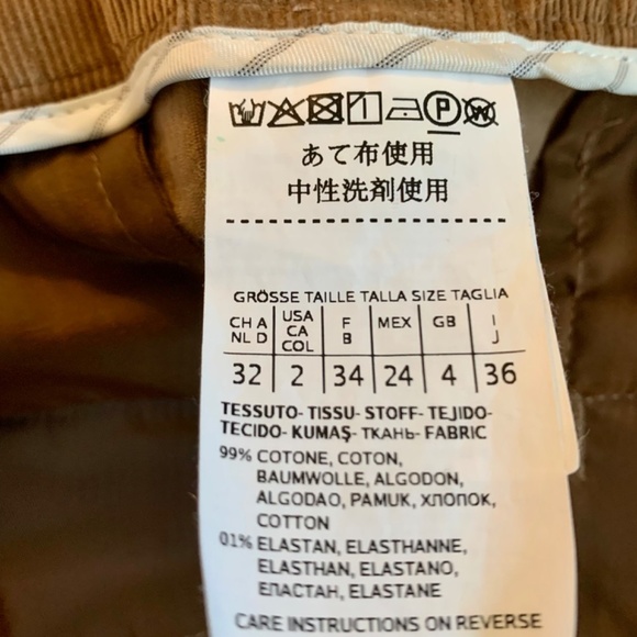 Weekend Max Mara Straight Leg Tan Corduroy Ankle Pants - Picture 6 of 7